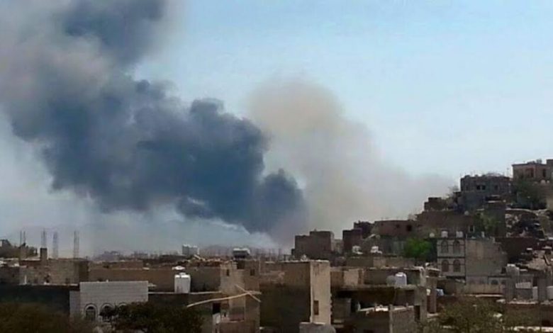 عشرات القتلى والجرحى جراء قصف طيران التحالف العربي مواقع عسكرية في الجرباء بالضالع