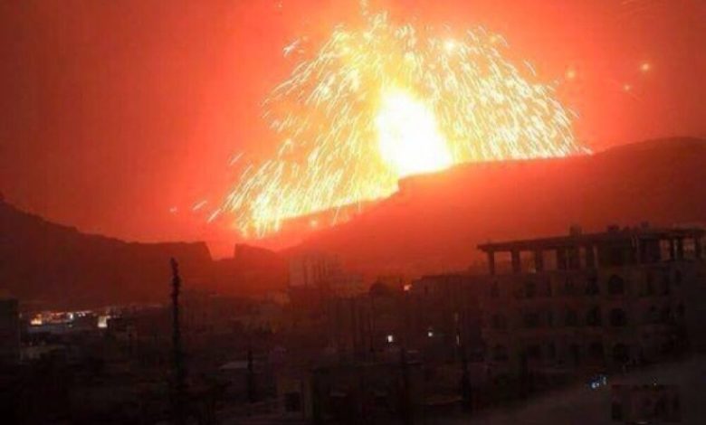 اعنف انفجارات تهز صنعاء منذ بد عملية عاصفة الحزم (مصور)