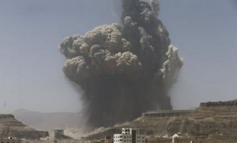 غارة جوية لطائرات التحالف تدمر صواريخ سكود وانفجارها يحدث اعنف انفجار بتاريخ صنعاء